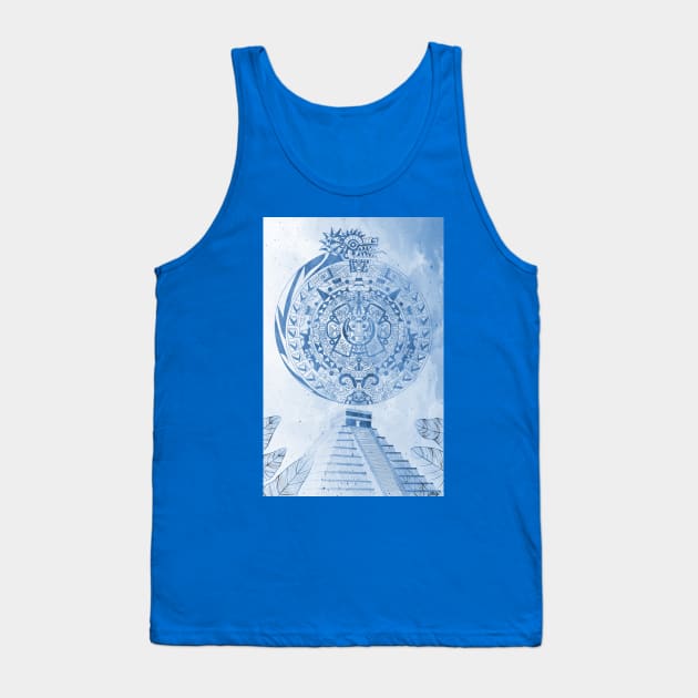 teotihuacan pyramid sunshine in aztec pattern at noon Tank Top by jorge_lebeau